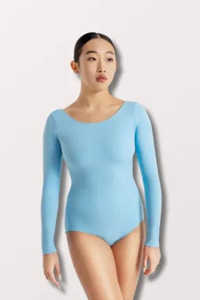 Adult Nylon Long Sleeve Leotard - Light Blue