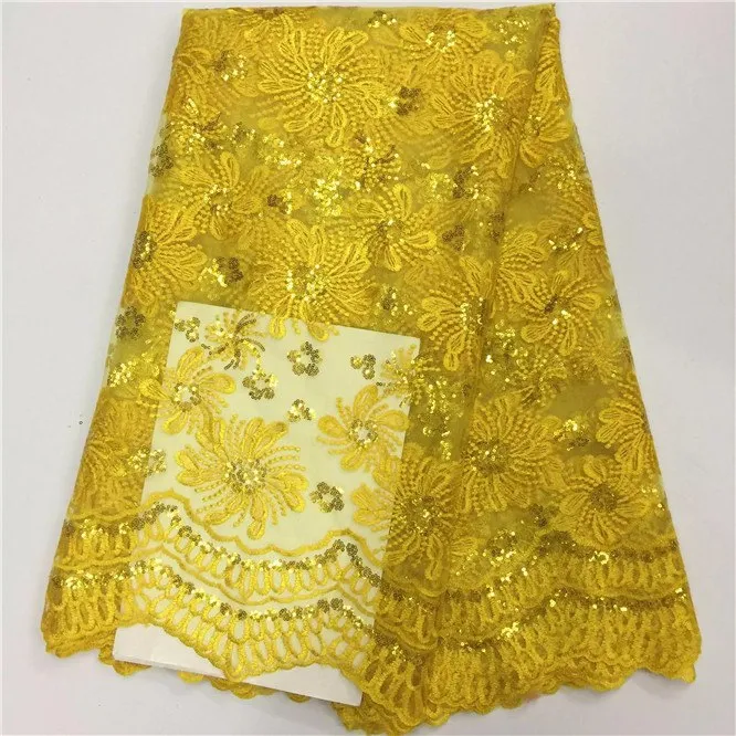 African Lace Fabric High Quality indian silk George lace fabric gold