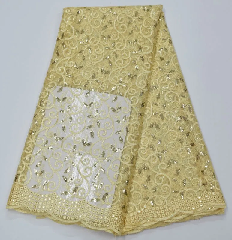 African Lace Fabric High Quality indian silk George lace fabric gold