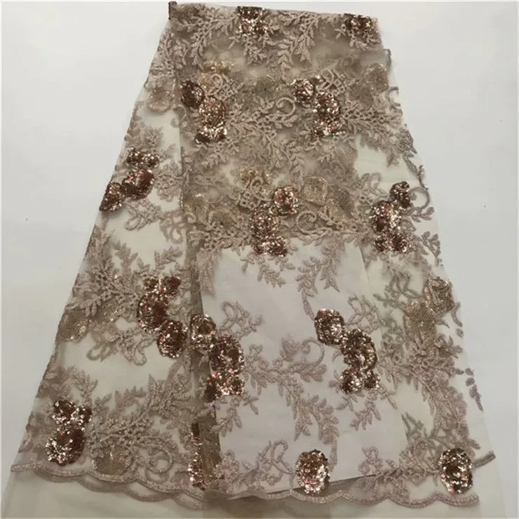 African Lace Fabric High Quality indian silk George lace fabric gold