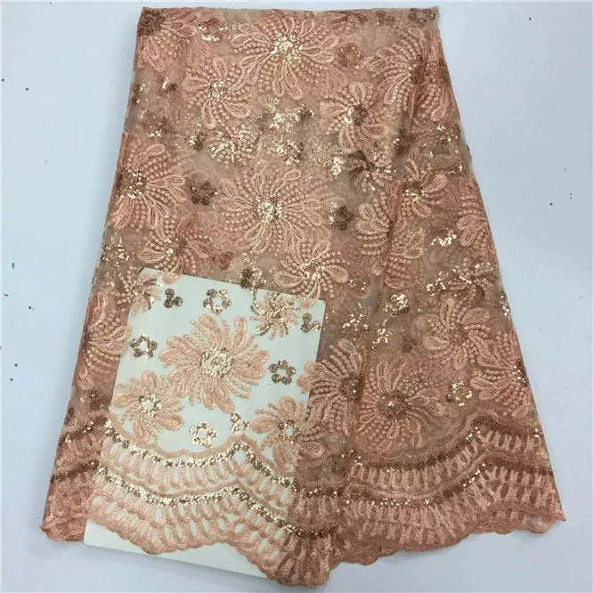 African Lace Fabric High Quality indian silk George lace fabric gold