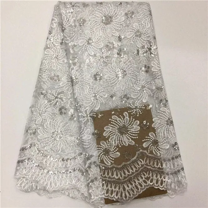 African Lace Fabric High Quality indian silk George lace fabric gold