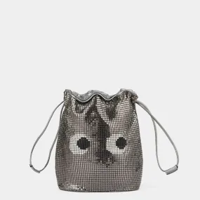 AH Drawstring Pouch Eyes in Anthracite Metal Mesh