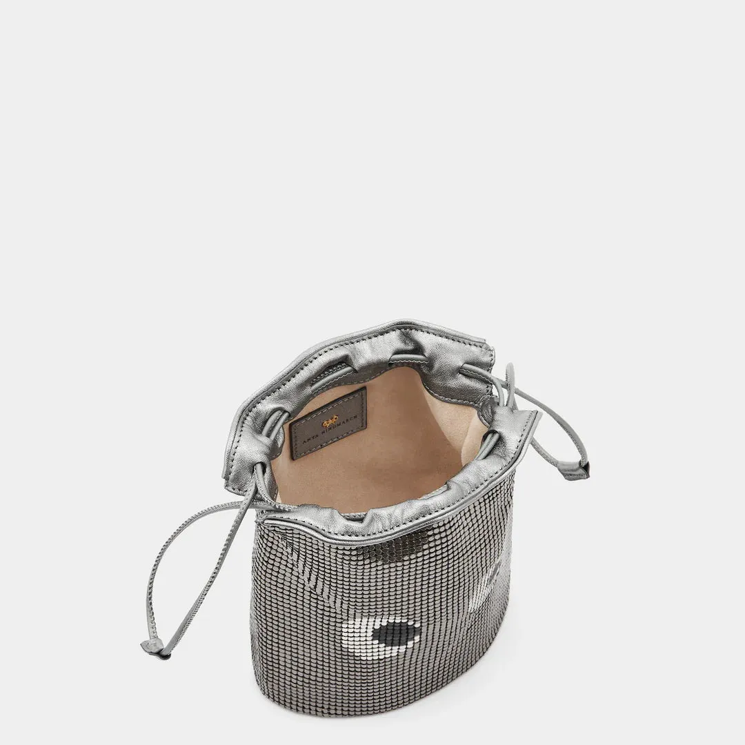 AH Drawstring Pouch Eyes in Anthracite Metal Mesh
