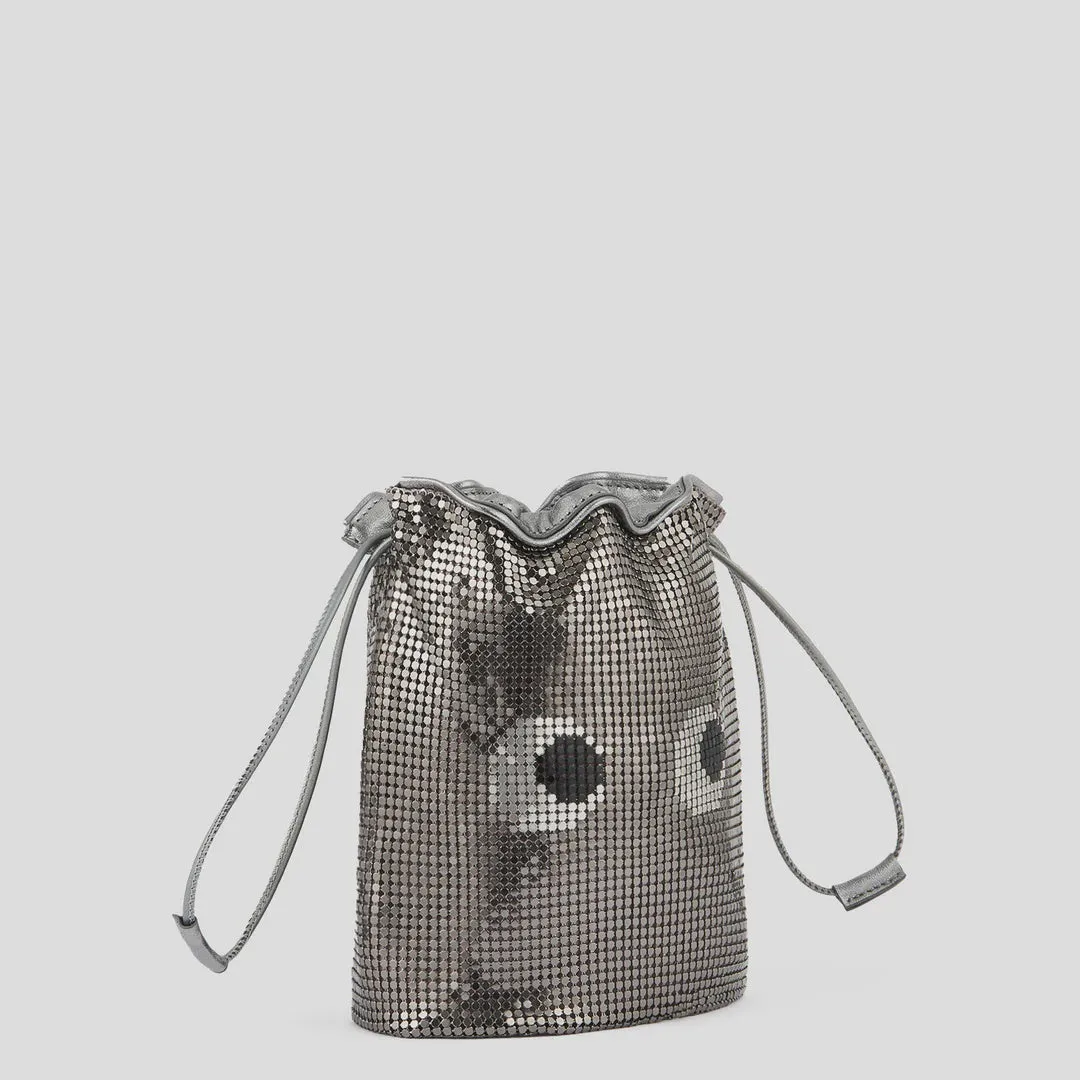 AH Drawstring Pouch Eyes in Anthracite Metal Mesh