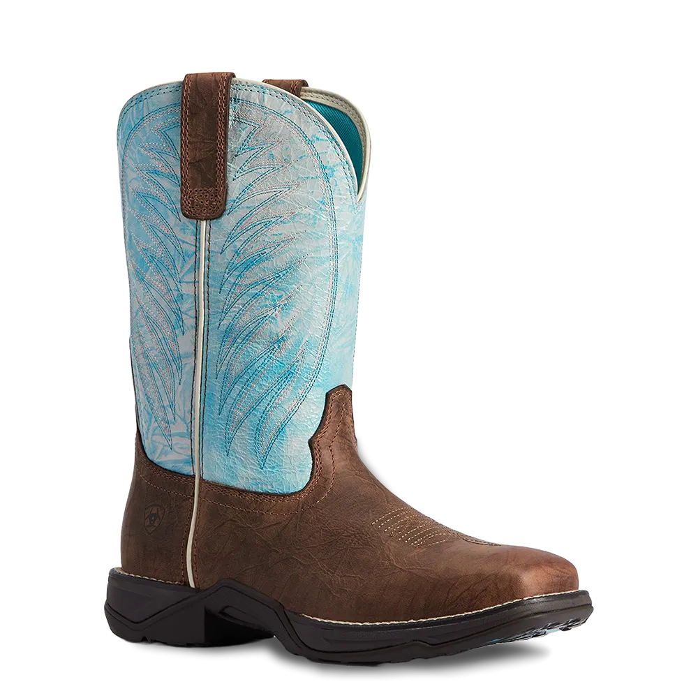 Ariat Ladies Anthem 2.0 Crackled Mahogany & Ombre Blue Boots 10038331