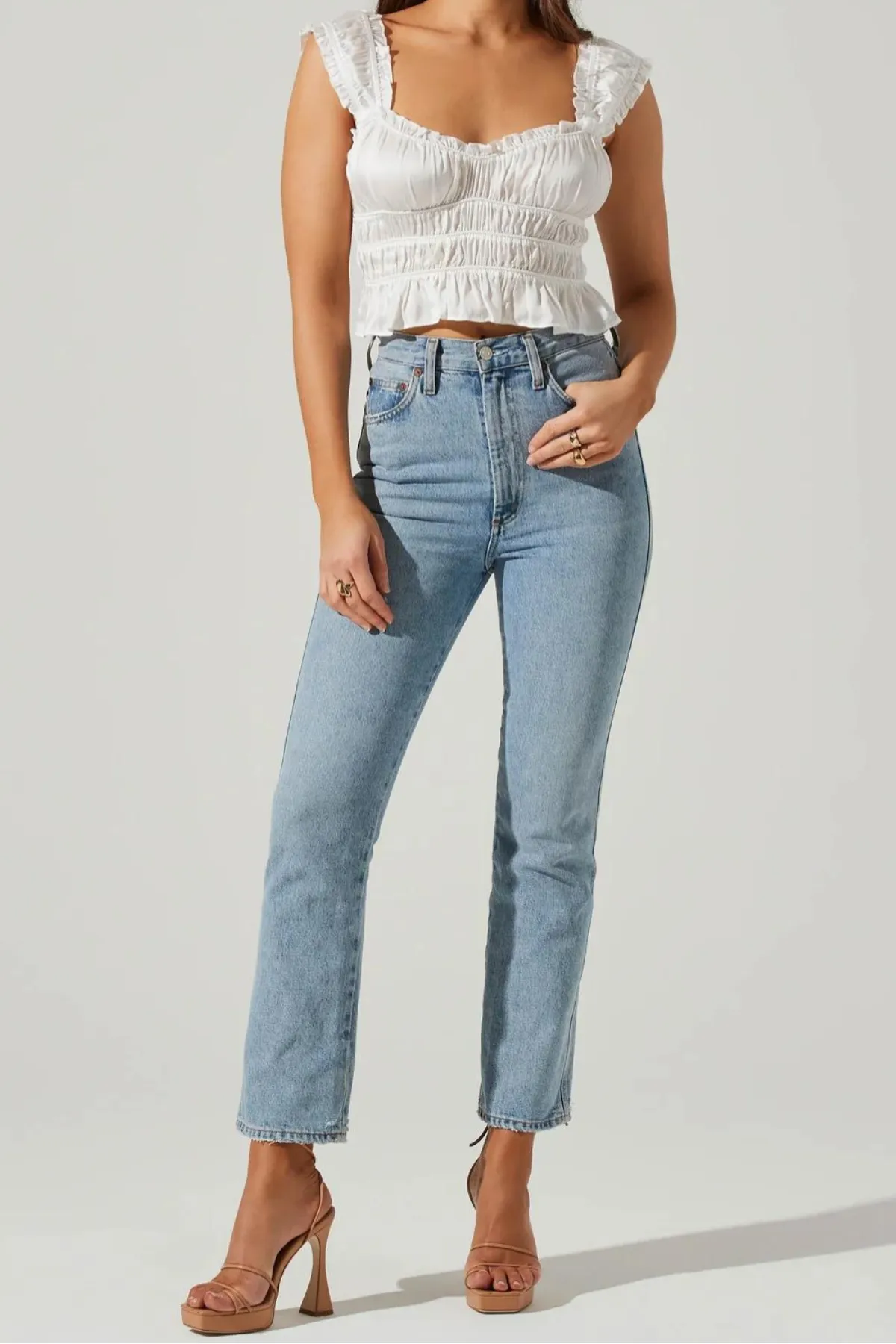 ASTR THE LABEL - ROSITA SMOCKED TOP