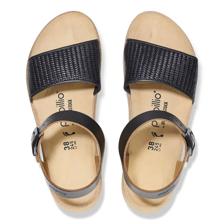 BIRKENSTOCK Women's Glenda Natural Leather-Synthetics (Black)