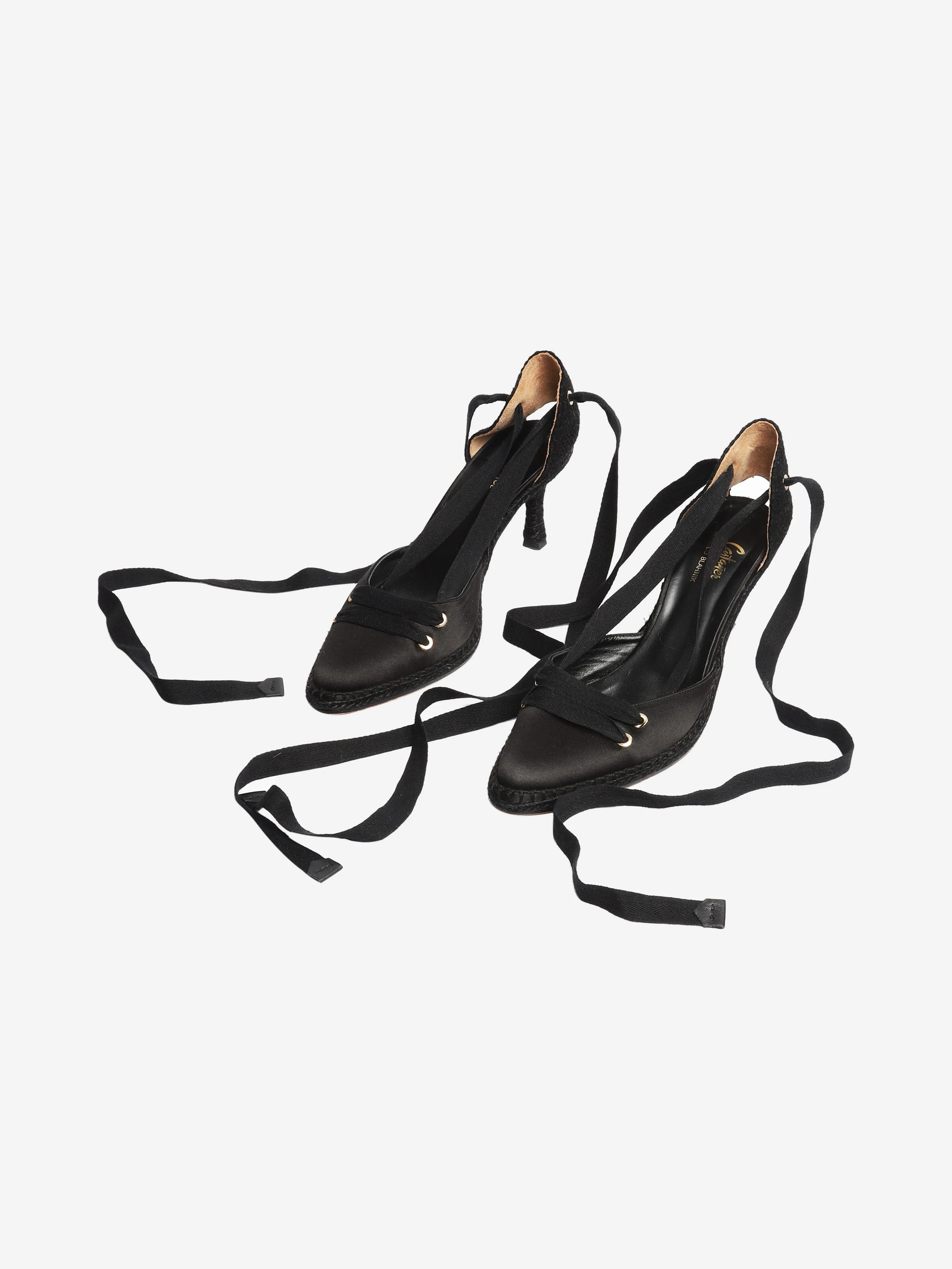 Black lace-up pumps - size EU 40
