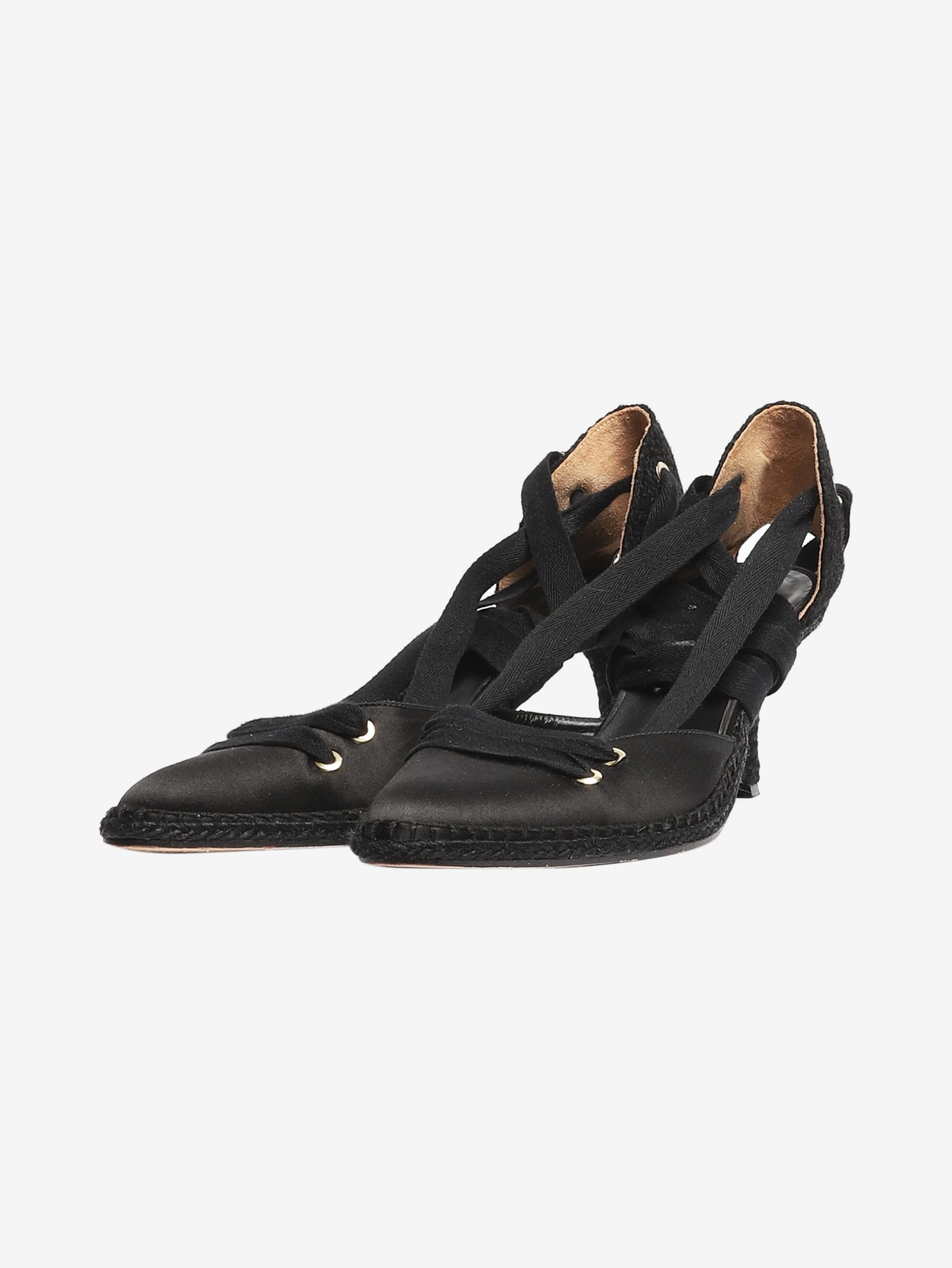 Black lace-up pumps - size EU 40