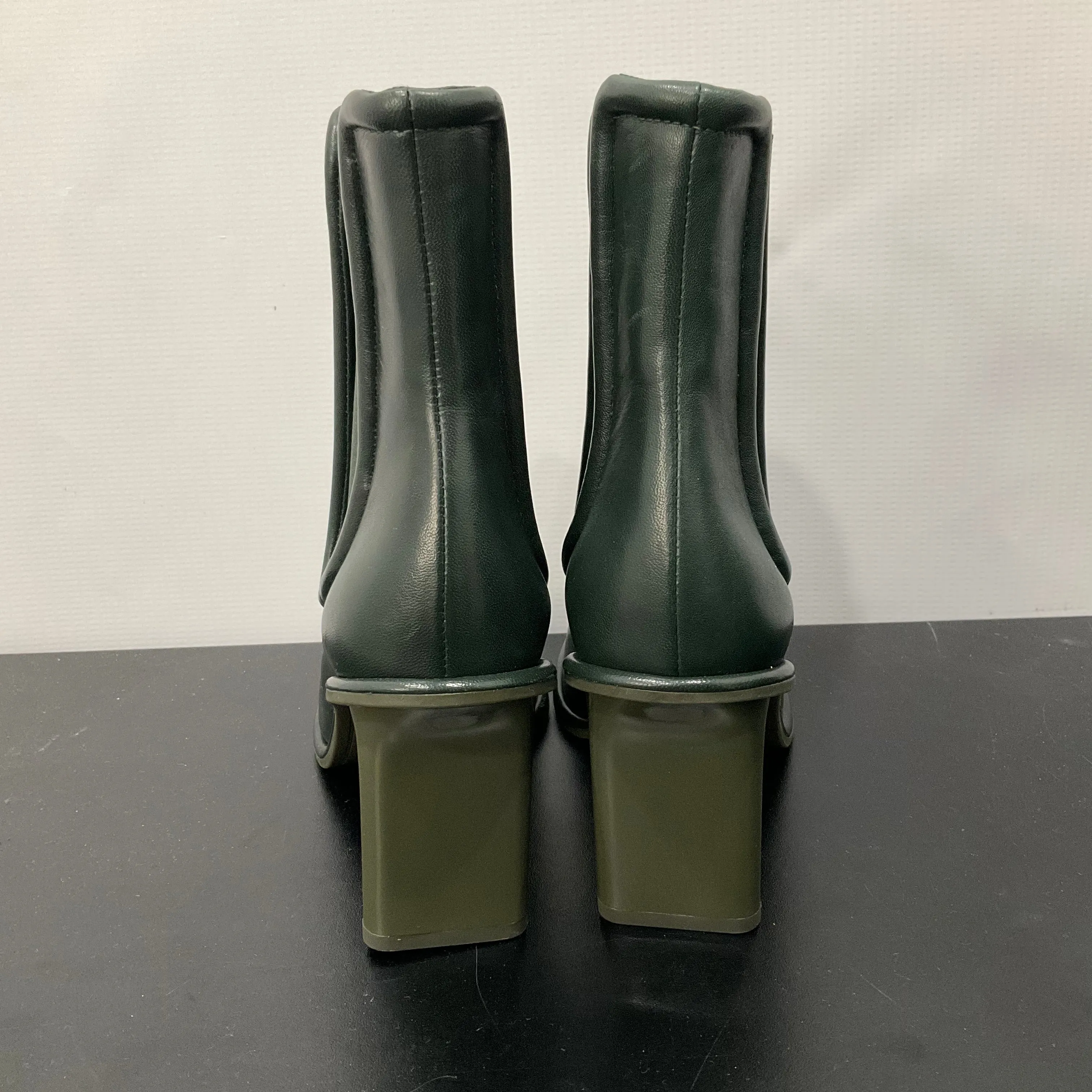 Boots Ankle Heels By Coach In Green, Size: 7.5