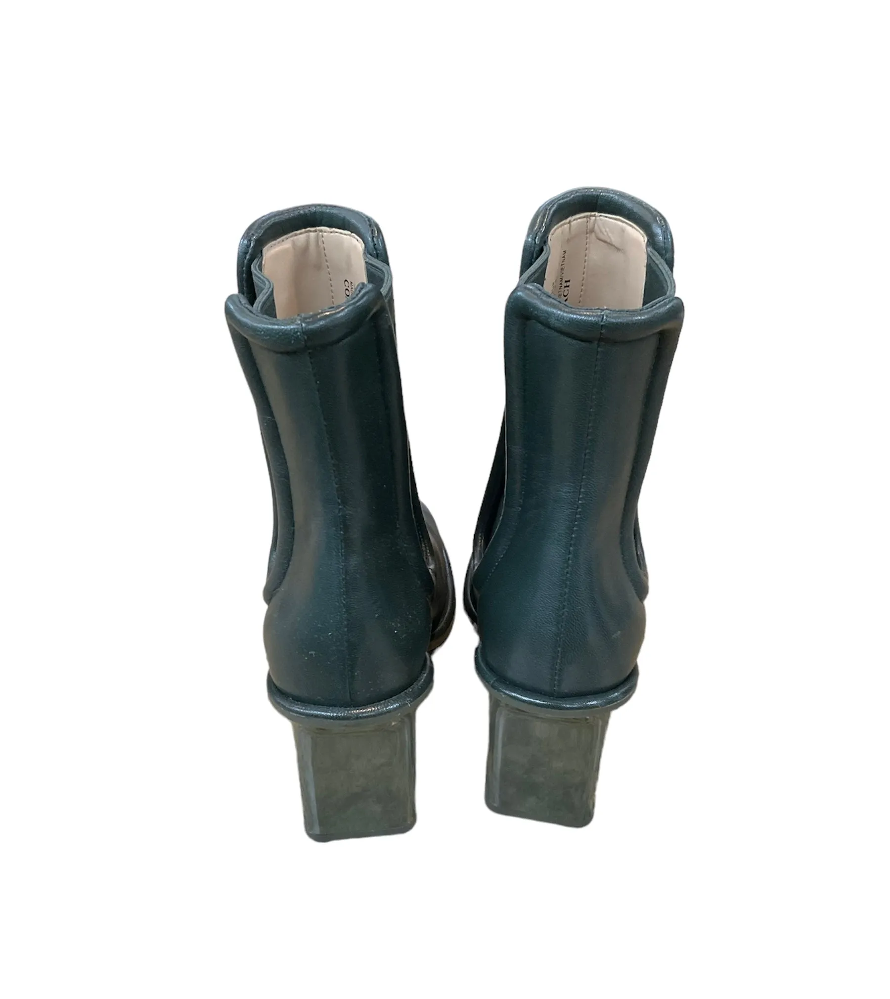 Boots Ankle Heels By Coach In Green, Size: 9