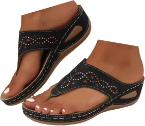 Breathable Mesh Hollow Sports Sandals Non-Slip 2024 New Women’s Wedge Orthopedic Flip-Flops Summer Casual Sandals Open Toe