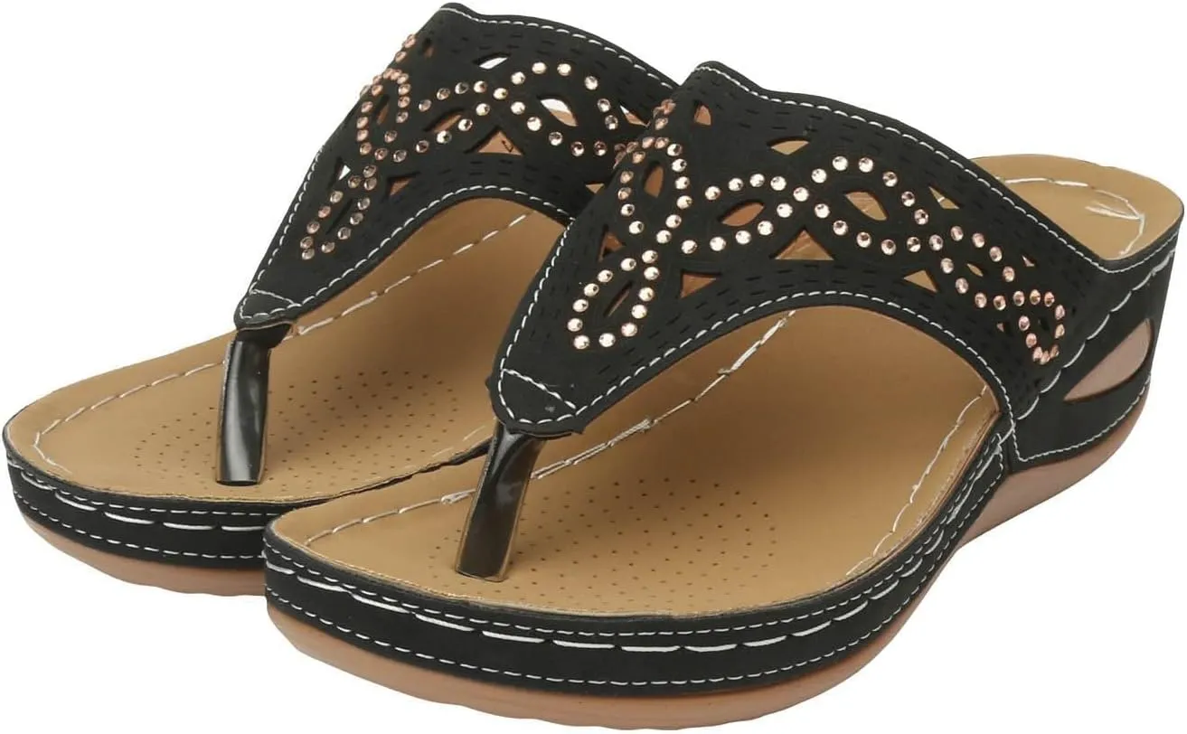Breathable Mesh Hollow Sports Sandals Non-Slip 2024 New Women’s Wedge Orthopedic Flip-Flops Summer Casual Sandals Open Toe