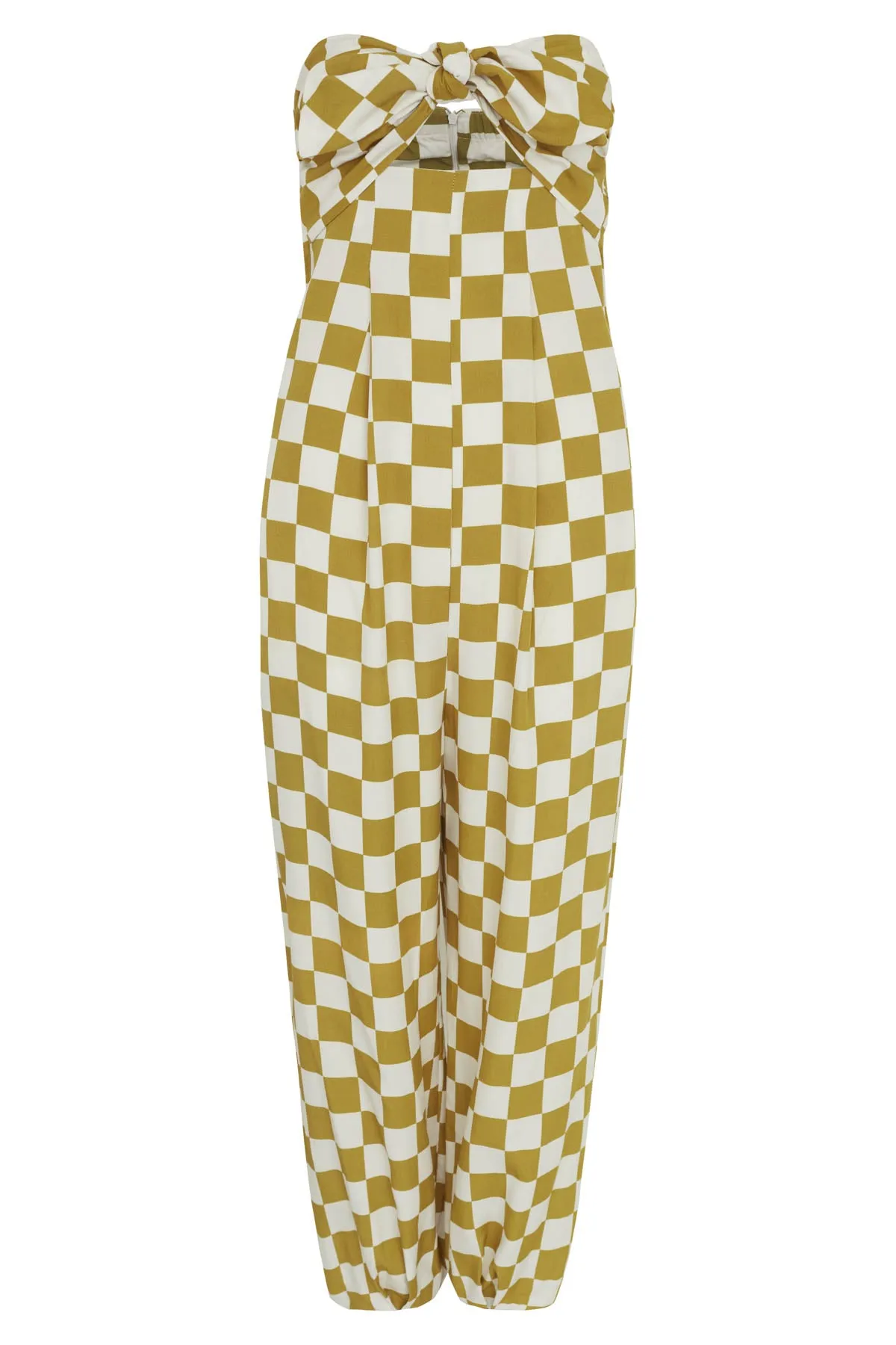 Carre Vintage Strapless Jumpsuit With Knot