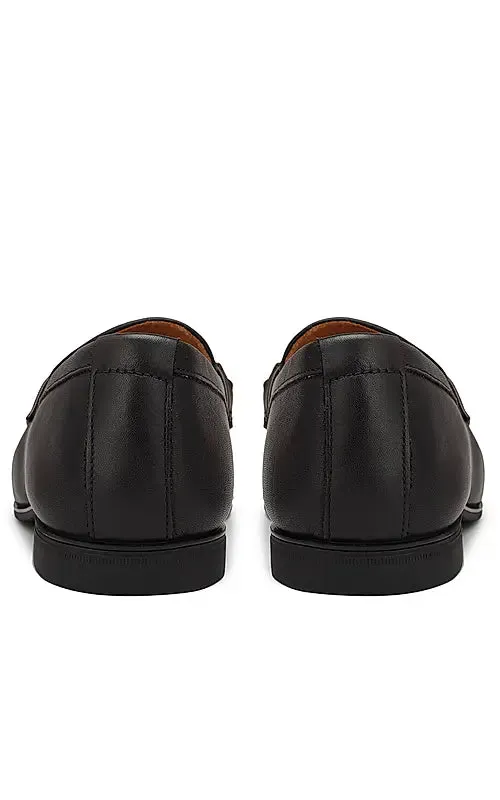 Coffee Loafers With Buckle