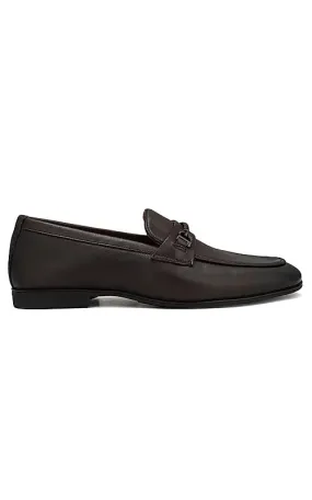 Coffee Loafers With Buckle