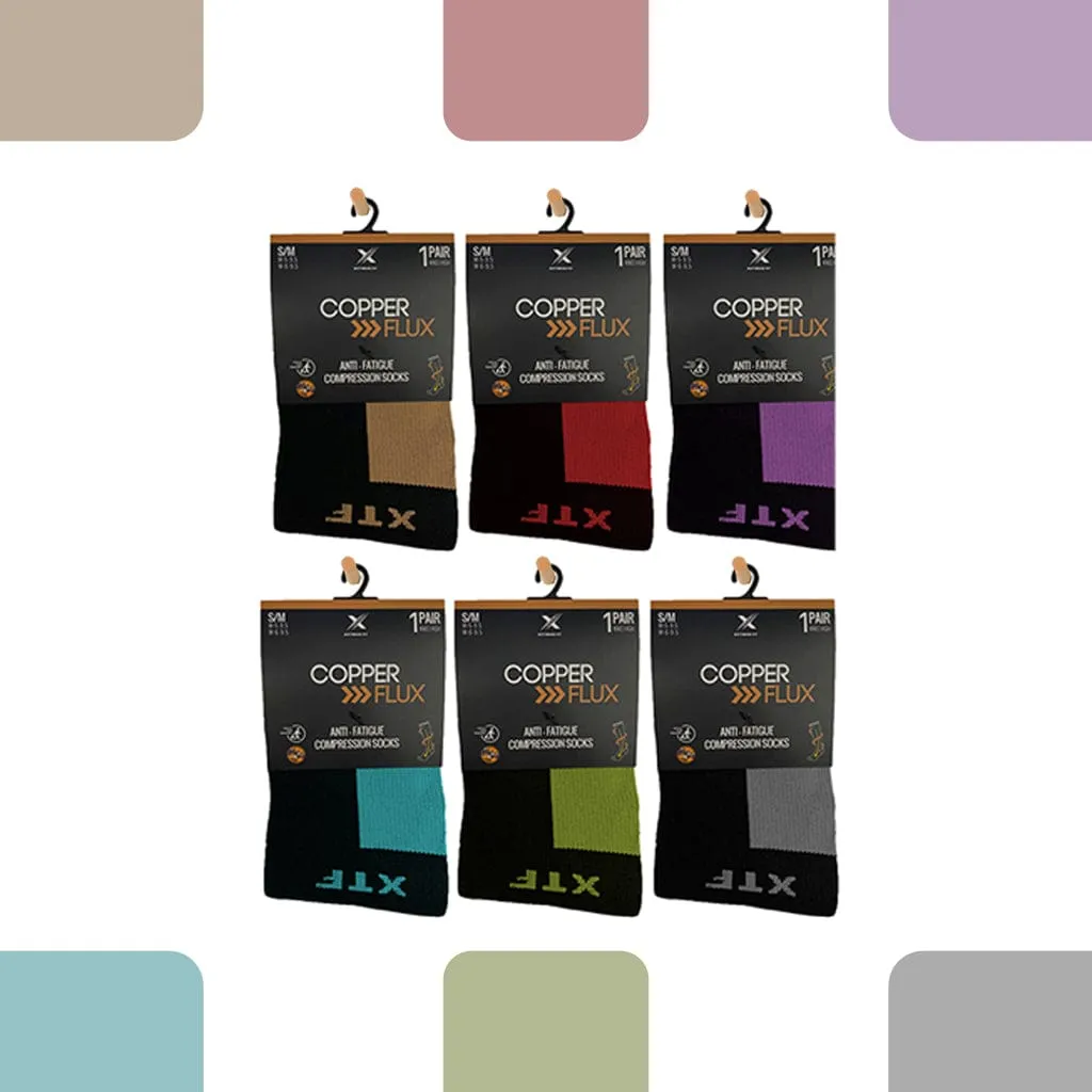 Copper-Infused Socks - Colored (6-Pairs)