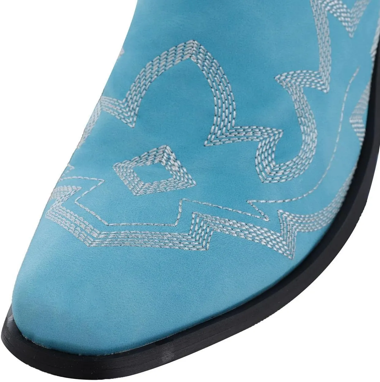 Cowboy Boots for Women Mid Calf Cowgirl Boots Western Chunky Heel Pointed Toe Low Heel Embroidered Cowboy Boots Women