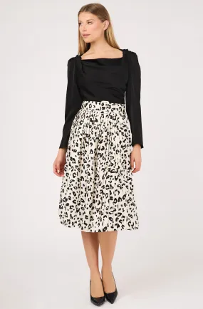 Draped neck top with knot detail