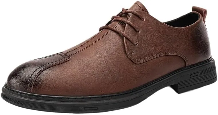 Dress Shoes for Men Lace Up Party Breathable Faux Leather Anti-Slip Slip Resistant Rubber Sole Party