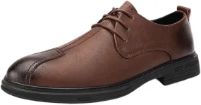 Dress Shoes for Men Lace Up Party Breathable Faux Leather Anti-Slip Slip Resistant Rubber Sole Party
