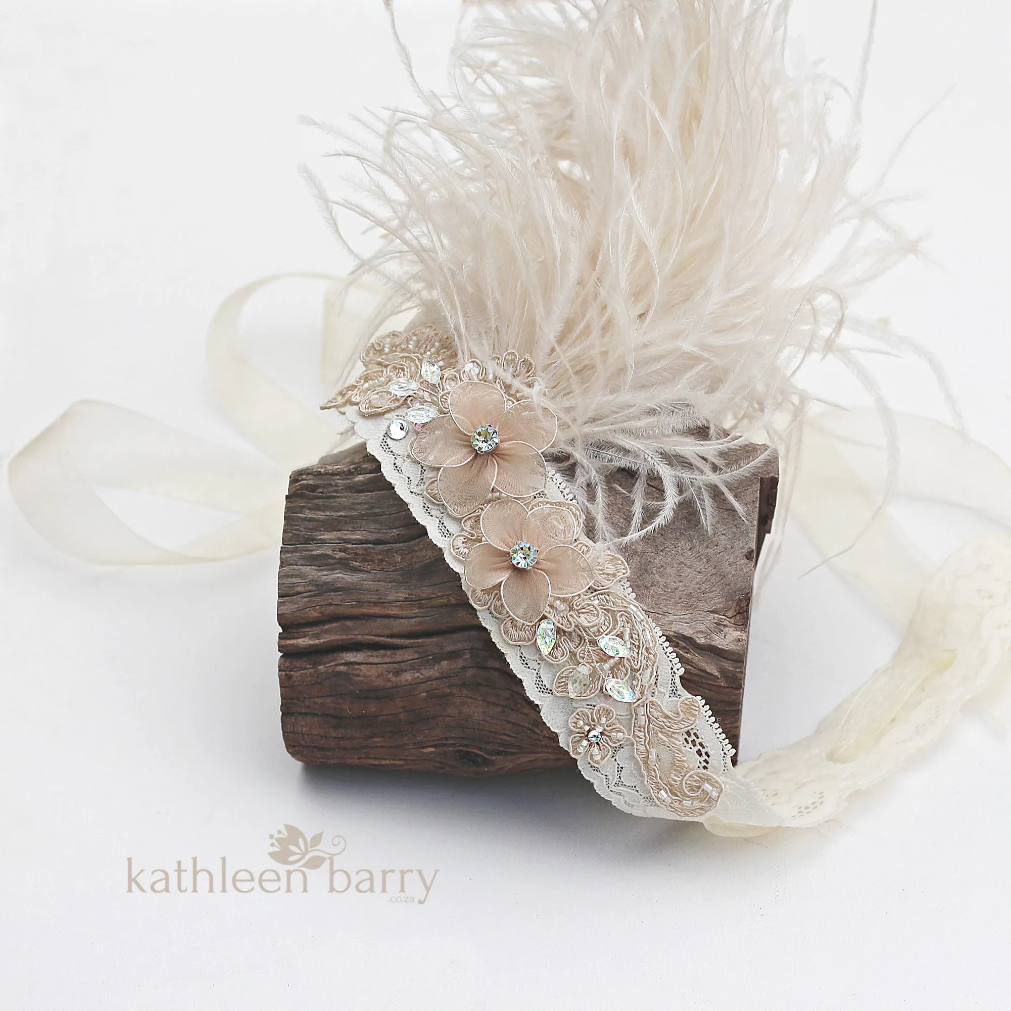 Gatsby style headband - 1920's  Champagne, ivory - color options available