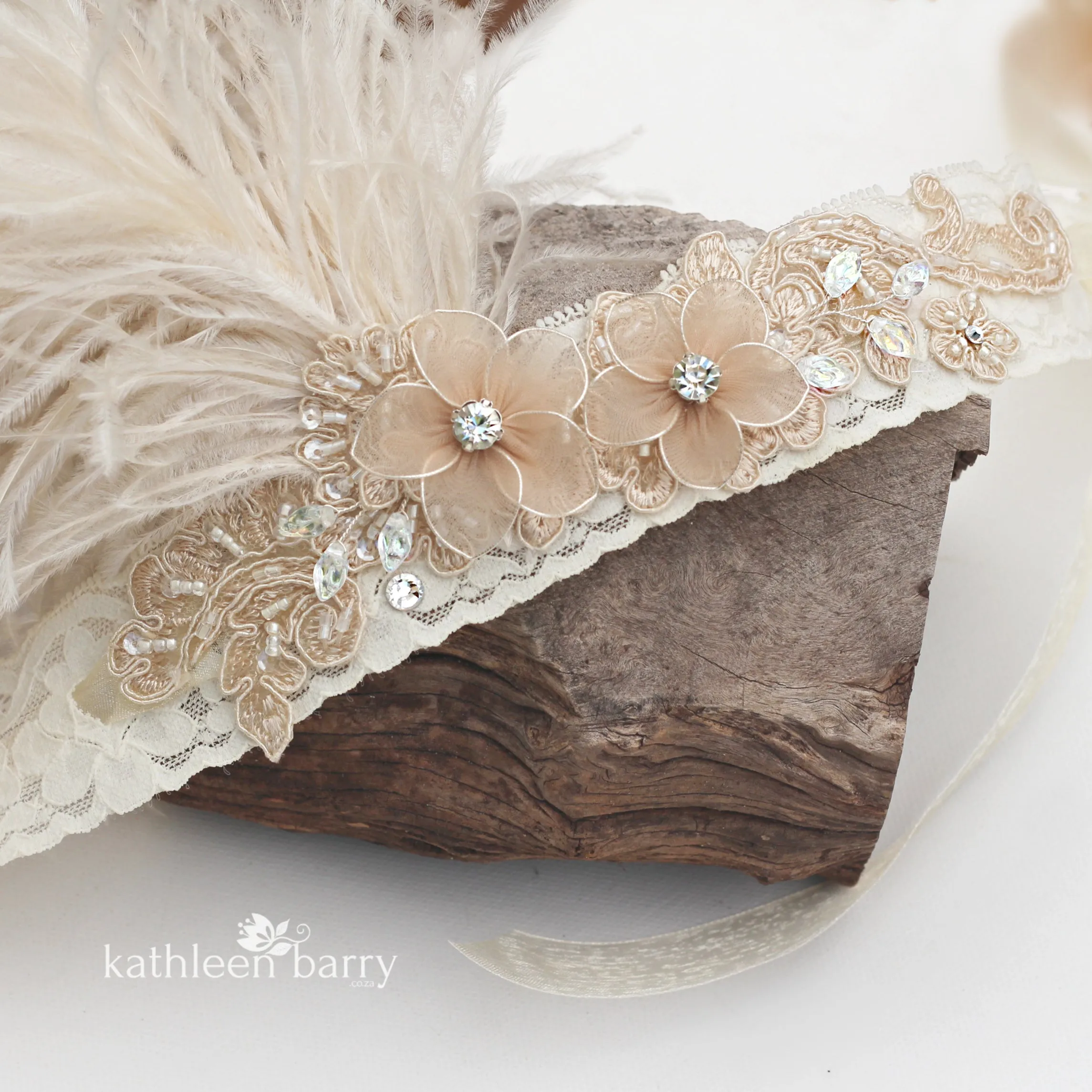 Gatsby style headband - 1920's  Champagne, ivory - color options available