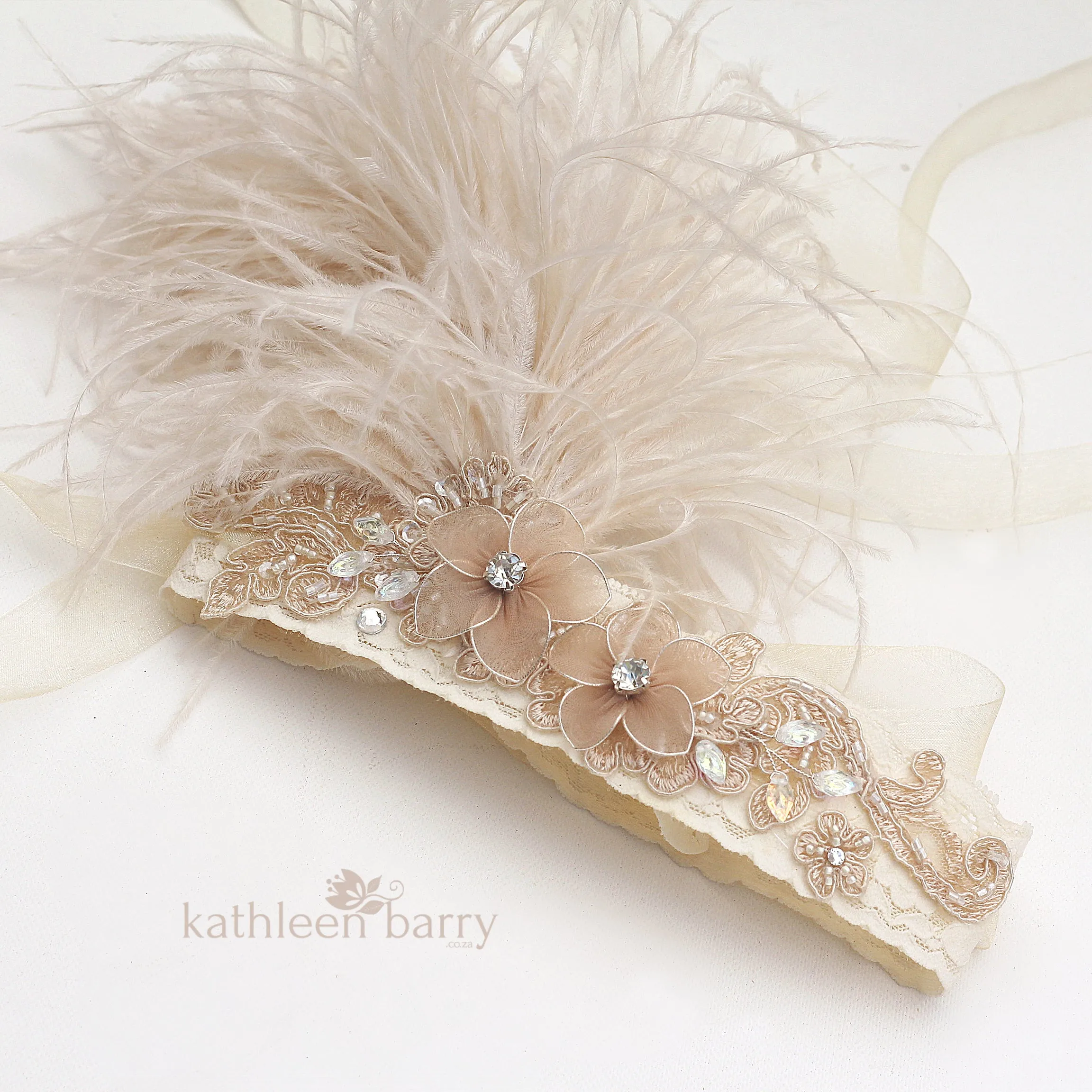 Gatsby style headband - 1920's  Champagne, ivory - color options available