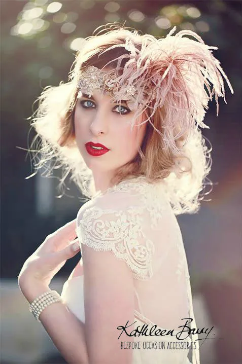 Gatsby style headband - 1920's  Champagne, ivory - color options available