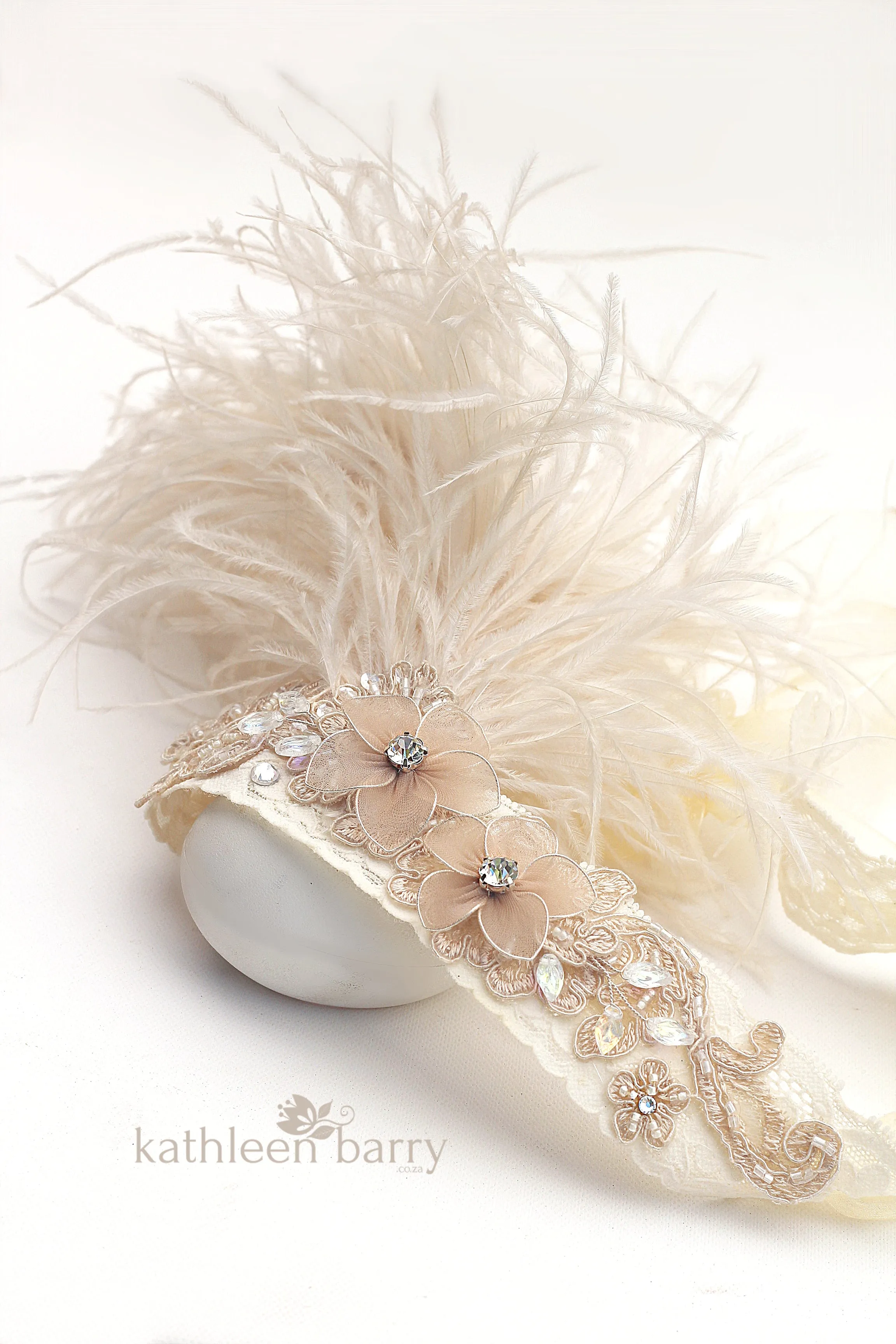 Gatsby style headband - 1920's  Champagne, ivory - color options available