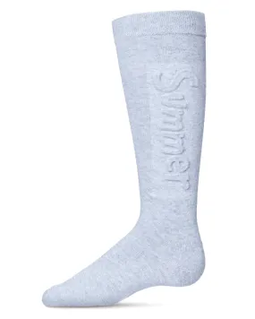 Girls' Embossed Summer Knee-High Socks