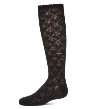 Girls' Open Work Heart Knee High Socks