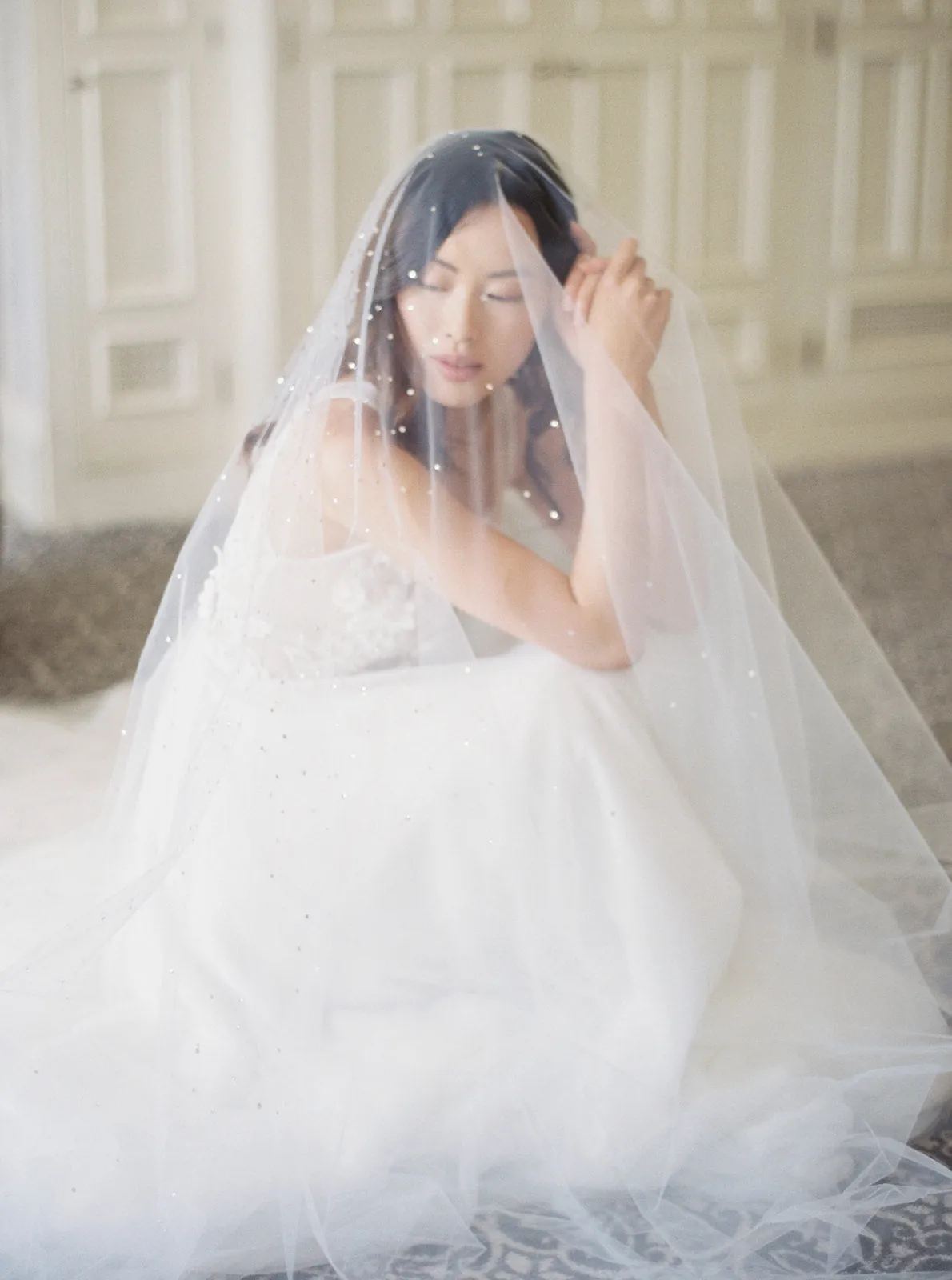 GLAMOUR | Cathedral Wedding Veil with Crystals