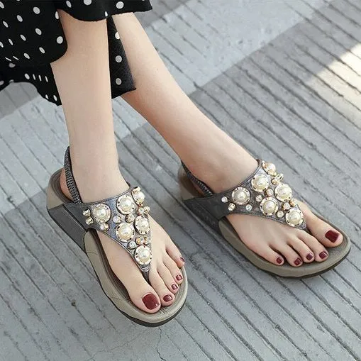 GRW Arch Support Sandals For Women Back Strap Soft Thong Rhinestone Bling Flip-flops Stylish Summer Season