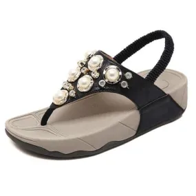GRW Arch Support Sandals For Women Back Strap Soft Thong Rhinestone Bling Flip-flops Stylish Summer Season