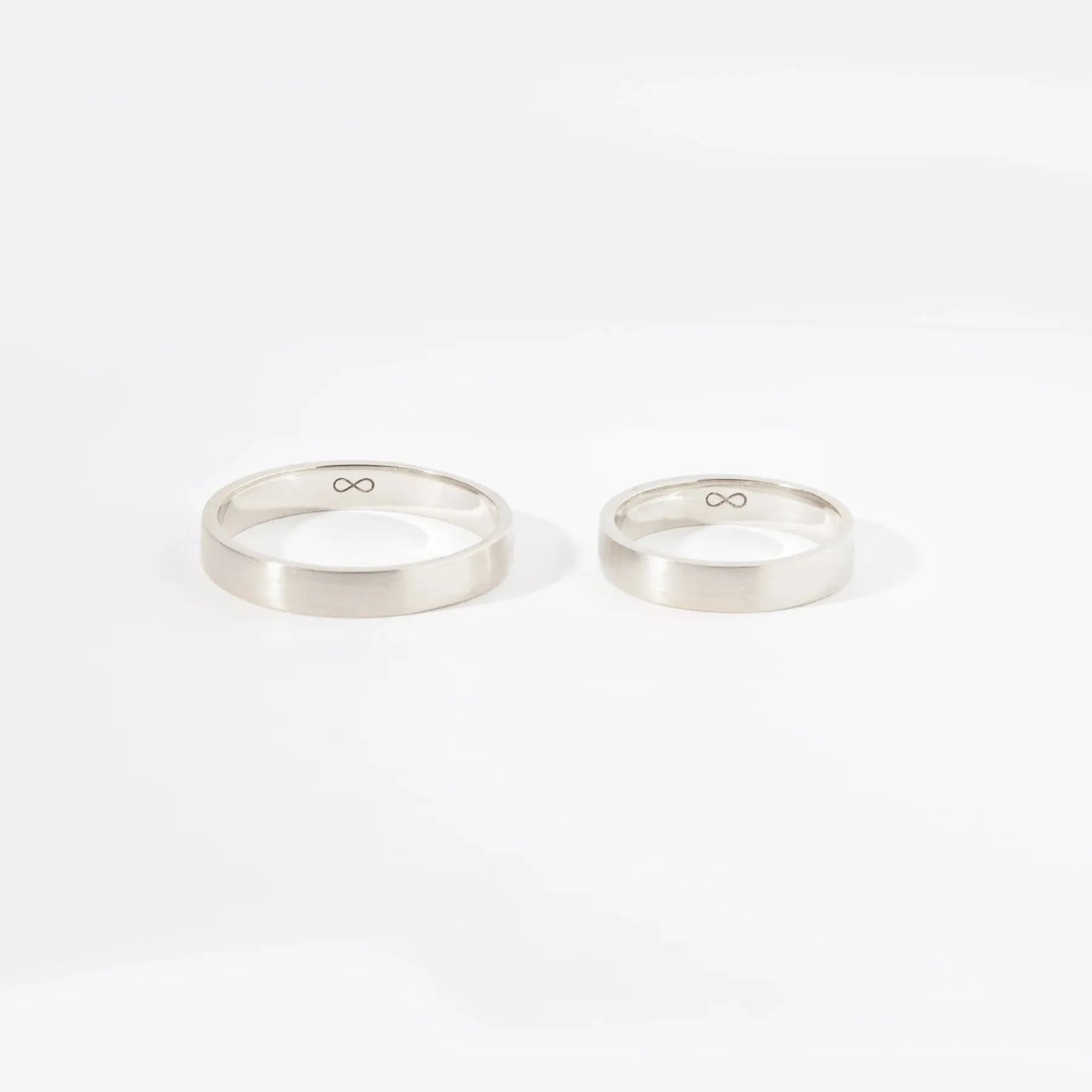 infinity love band polished - 14k white gold