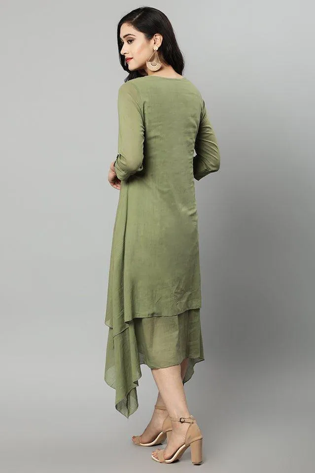 Khaki Mul Cotton Hunter Dress