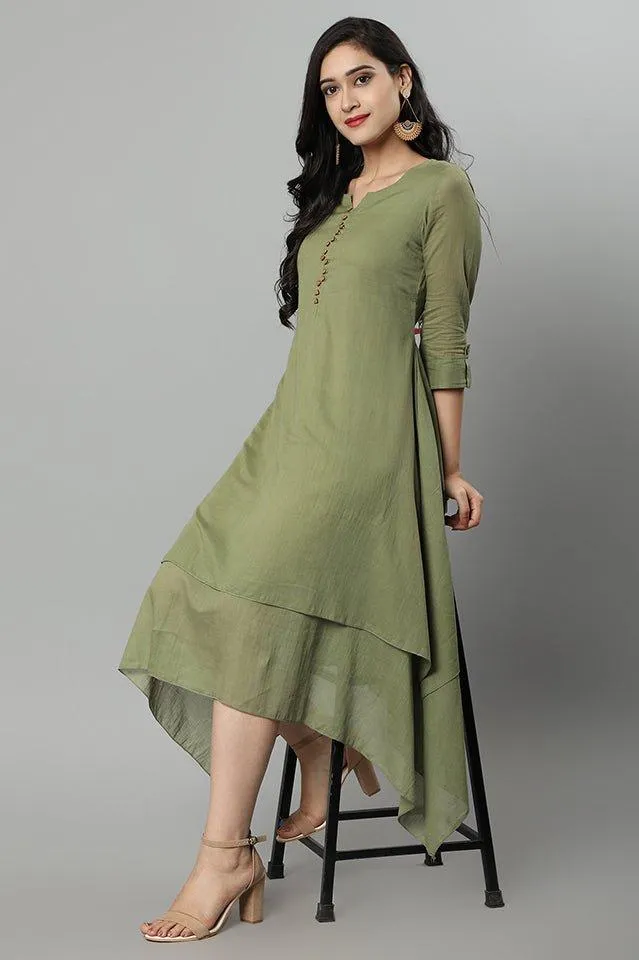 Khaki Mul Cotton Hunter Dress