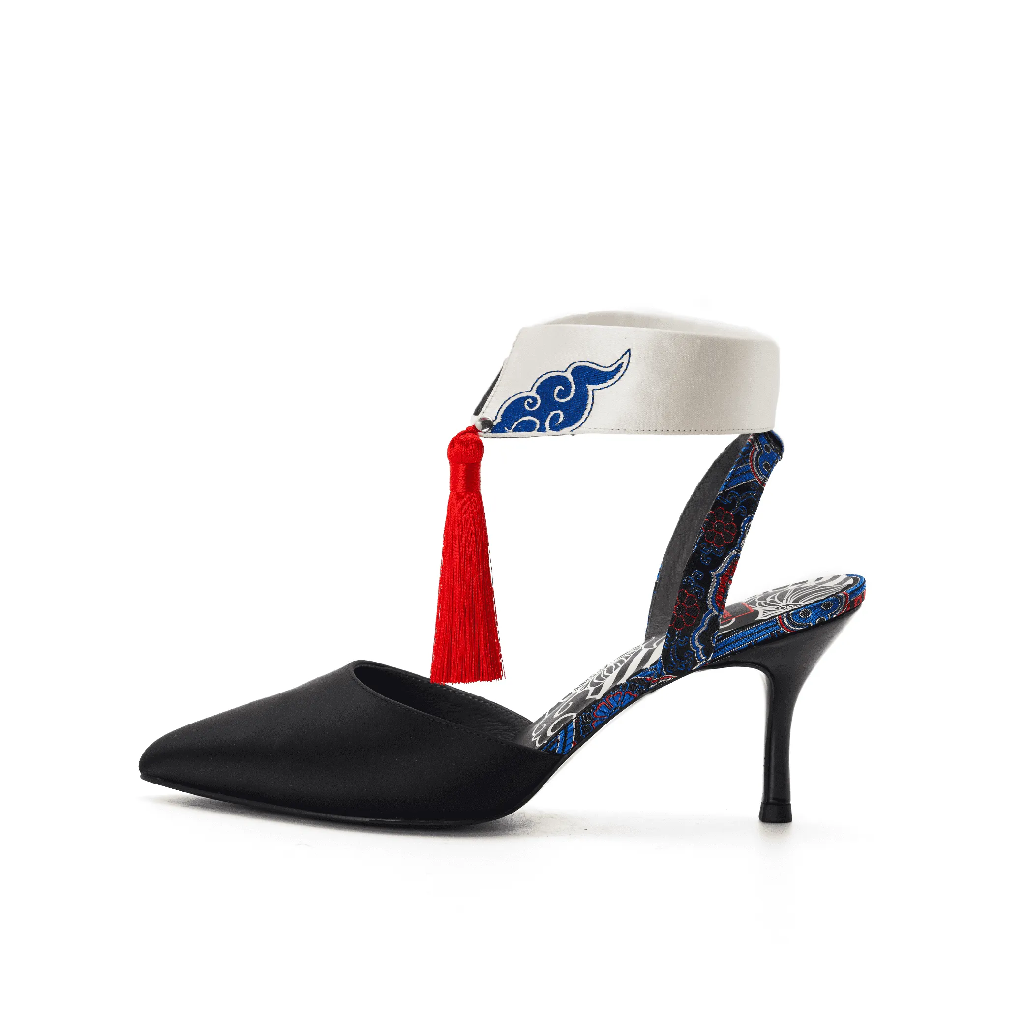 Ladies Detachable Collar Heel Pumps 5245 Black