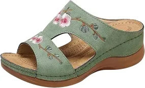 Lausiuoe Comfortable Orthopedic Sandals For Women Dressy Summer Arch Support Walking Cute Beach Orthotic Flip Flops Slippers