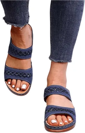Lausiuoe Comfortable Sandals For Women Dressy Arch Support Walking Summer Cute Beach Orthotic Flip Flops Orthopedic Slippers