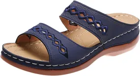 Lausiuoe Orthopedic Sandals For Women Plantar Fasciitis Arch Heel Support Walking Dressy Summer Orthotic Flip Flops Slippers