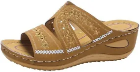 Lausiuoe Orthotic Sandals Women Plantar Fasciitis Arch Support Dressy Summer Comfy Casual Soft Sole Walking Orthopedic Slides