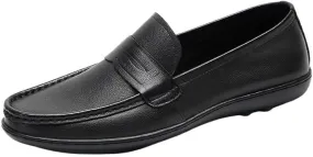 Men's Casual Loafers Slip On Genuine Leather Shoes Male Lightweight Driving Shoes Moccasins Classic Loafer Flats Boat Shoes Outdoor Walking Shoes