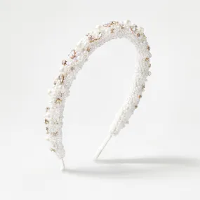 Mia Pearl and Crystal Rolled Headband