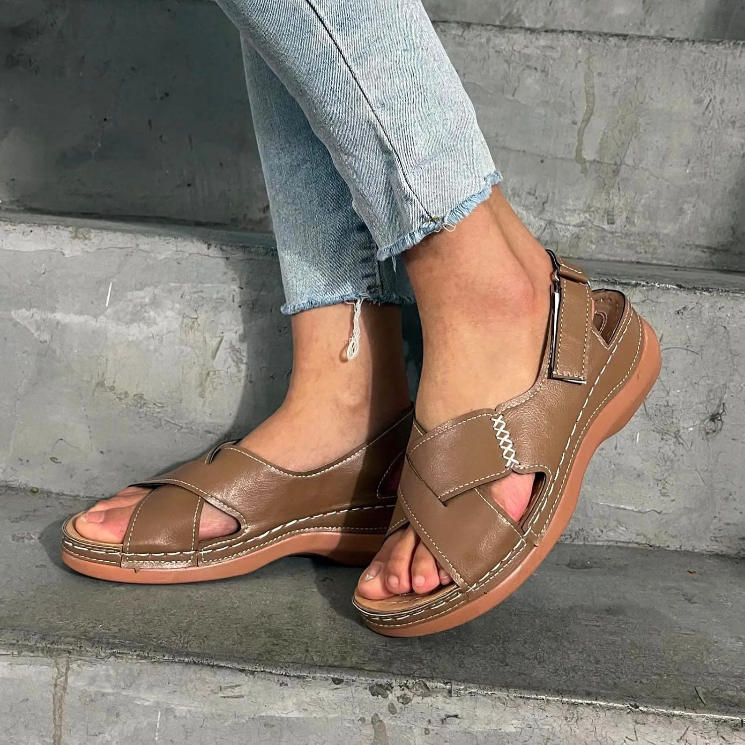 Orthopedic Sandals for Women-Platform Sandals Wedge Non Slip Flip Flops Comfortable Summer Dressy Comfortable Sandal with Arch Support 2025