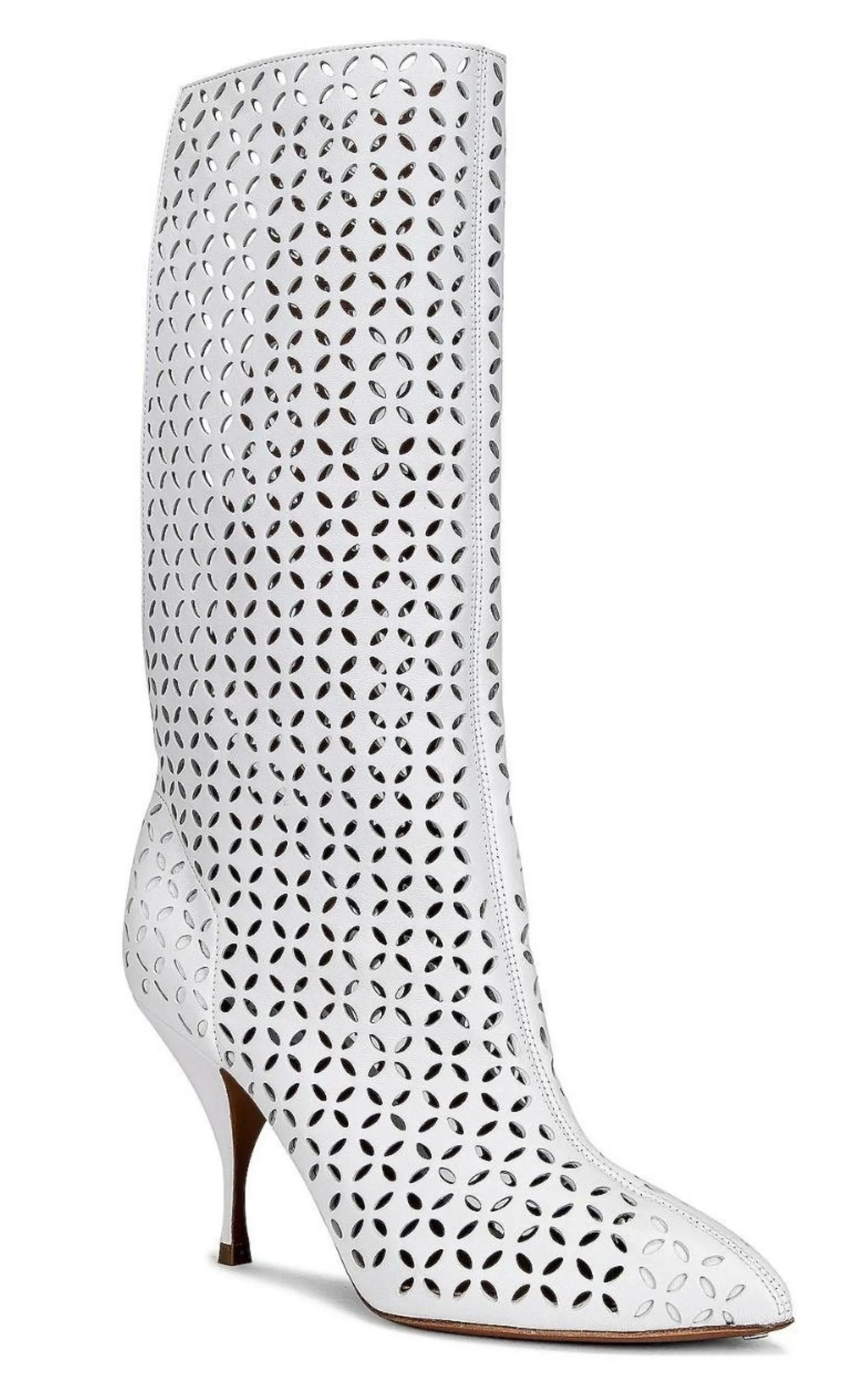 Petal Perforated Knee Boots