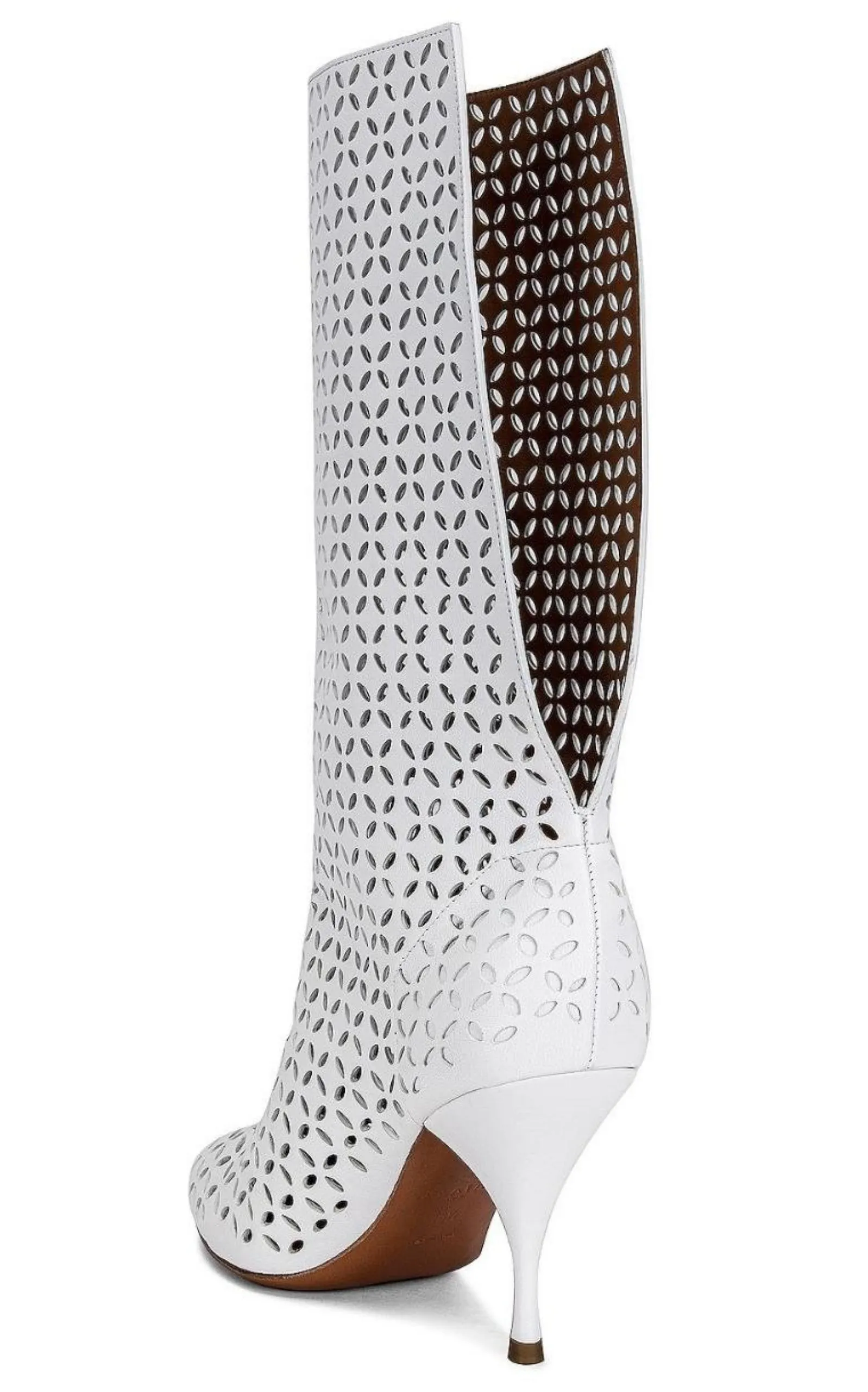 Petal Perforated Knee Boots