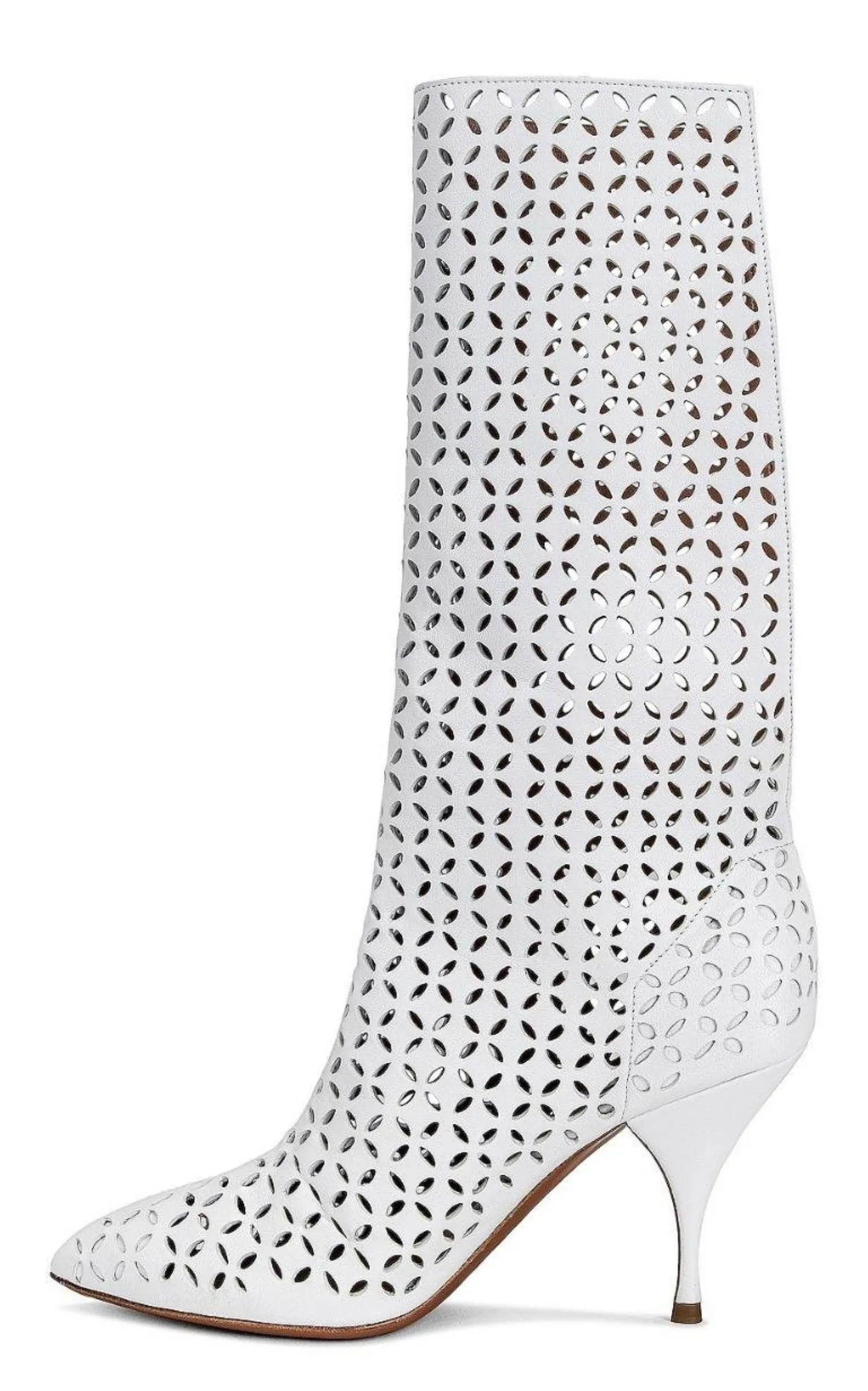 Petal Perforated Knee Boots